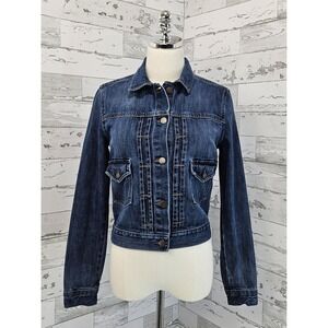 Gap 1969 Drop Pocket Yosemite Denim Jacket Dark Wash XS Elbow‎ Patches Look